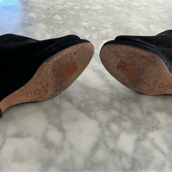 Christian Dior black suede wedge slides - Picture 7 of 8